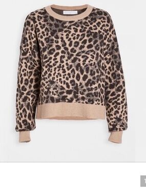 Spiritual Gangster Leopard Print Cashmere Blend in Tan and Black Size Small